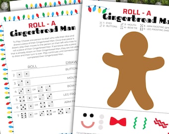 Roll a Gingerbread Man Dice Game for Kids | Roll a Dice Game | Classroom Winter Activity | Holiday Activity for Kids | Kids Christmas Game