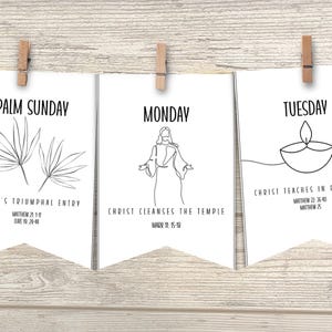 Holy Week Countdown, Holy Week Study Cards, Holy Week Advent, Easter Advent Bible Study Guide Devotional, LDS Holy Week Easter Story