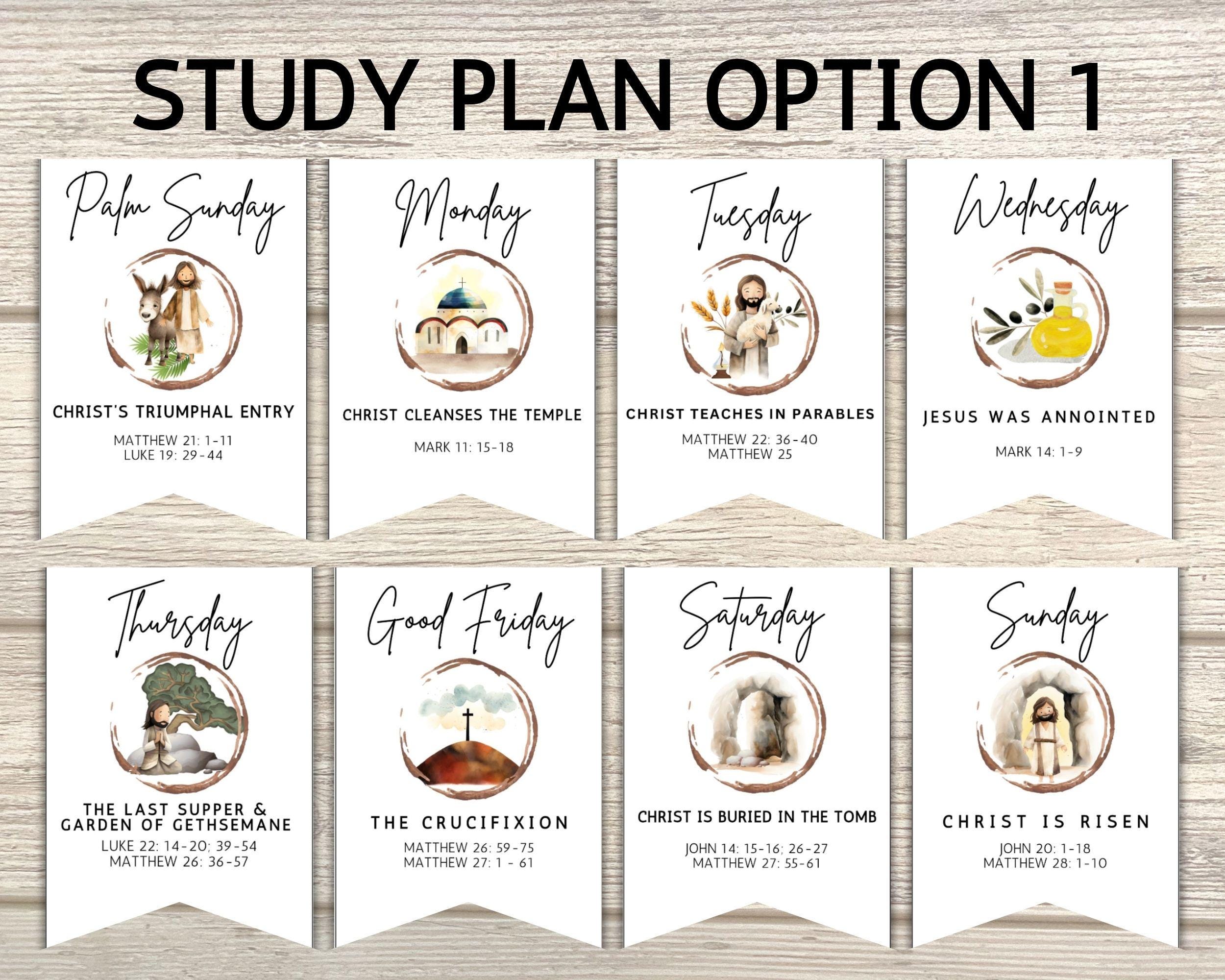 LDS Holy Week Study Cards, Printable Easter Advent, Easter Bible Study ...