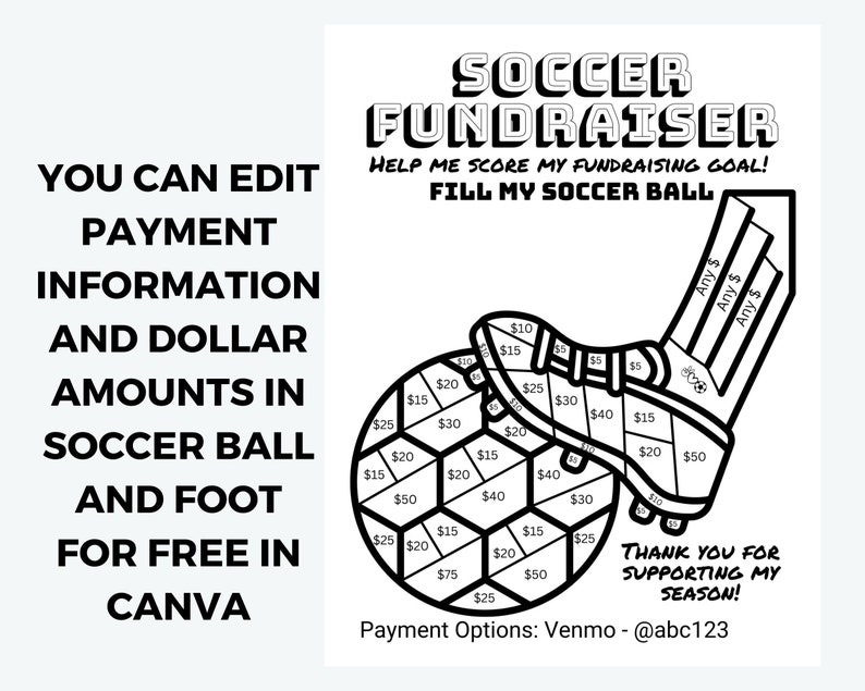Editable Soccer Ball Fundraiser, Soccer Fundraiser, Soccer Team