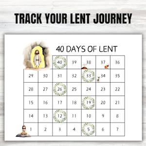 Lent Calendar, Lent Printable, Family Lent Calendar, 40 Days of Lent, Easter Countdown, Lent for Kids