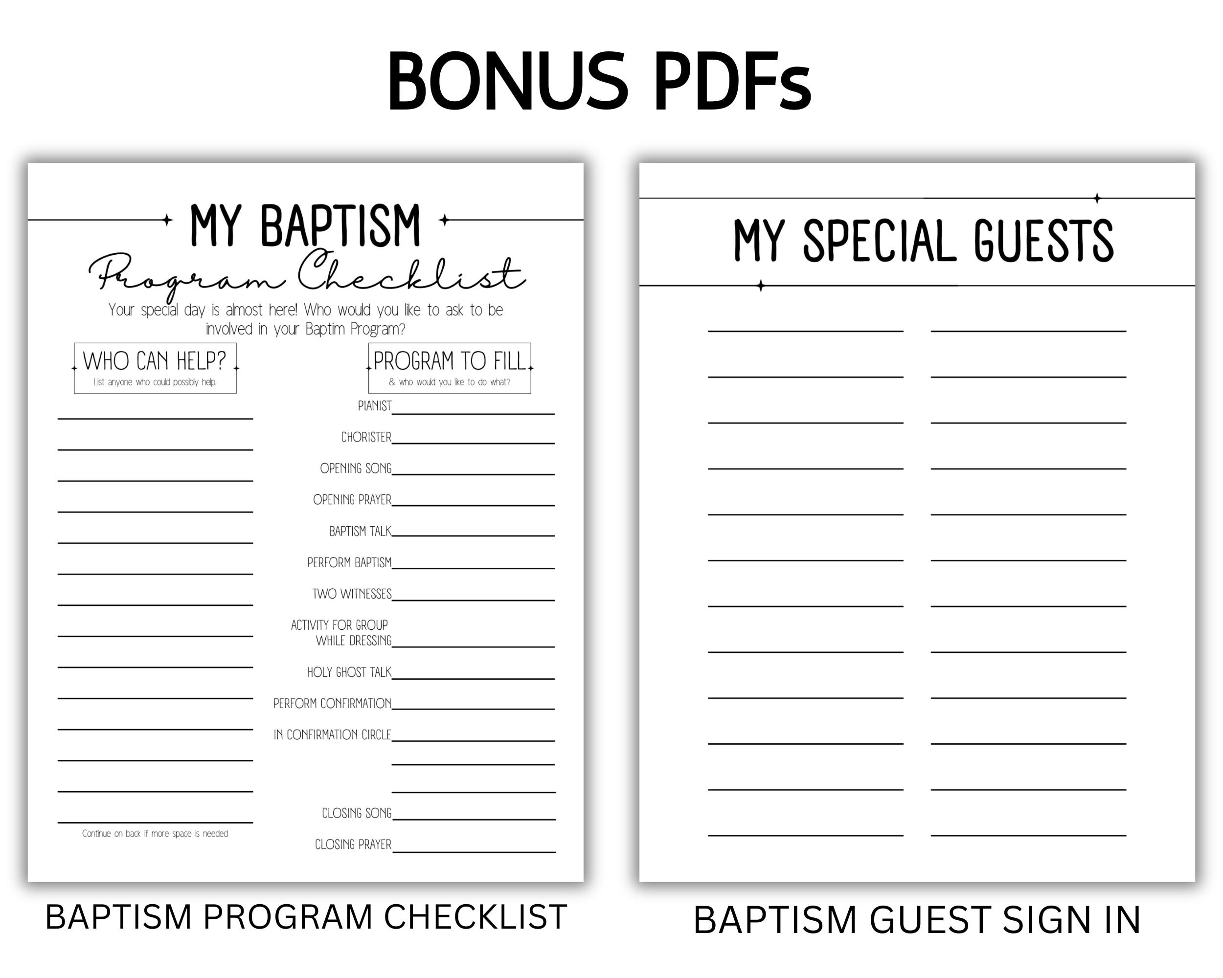 Editable LDS Baptism Program, 1/2 Page Baptism Program Template for Boy ...