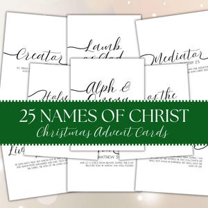 Christ Centered Advent Scripture Cards, 25 Names of Jesus Christ Christmas Advent Countdown, Christmas Tradition, Christ Centered Christmas
