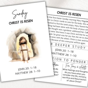 LDS Holy Week Study Cards, Printable Easter Advent, Easter Bible Study Guide, Devotional for kids, teens and adults, Holy Week Countdown