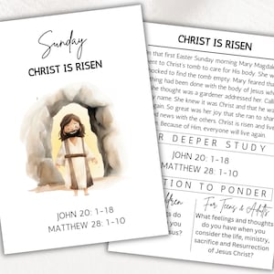 LDS Holy Week Study Cards, Printable Easter Advent, Easter Bible Study Guide, Devotional for kids, teens and adults, Holy Week Countdown