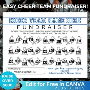 Editable Cheer Black Out My Board Fundraiser, Competitive Cheer Fundraising Flyer editable in Canva, Sponsor My Season Cheer Fundraiser