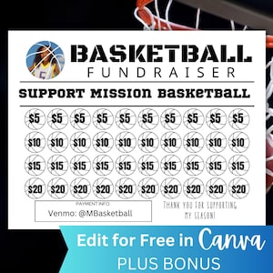 Editable Basketball Fundraiser Template, Printable Basketball Team Fundraiser, Sponsor My Season Fundraiser Flyer, Black Out My Board