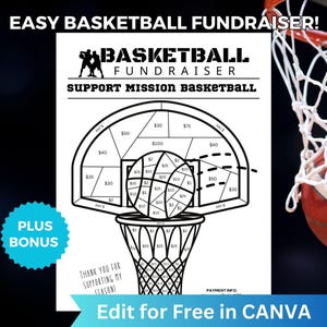 Editable Basketball Fundraiser Template, Printable Basketball Team Fundraiser, Sponsor My Season Fundraiser Flyer, Black Out My Board