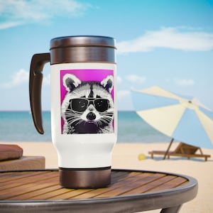 Stainless Steel Travel Mug with Handle, 14oz