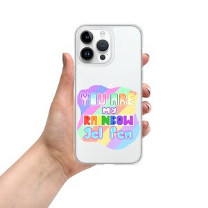 Estuche transparente con bolígrafo de gel Rainbow para iPhone®