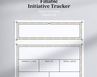 Printable DnD Initiative Tracker / English Edition / Instant Download PDF / Dungeons & Dragons