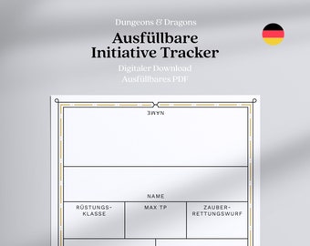 DnD Initiative Tracker to fill out and print / German / PDF / Dungeons & Dragons