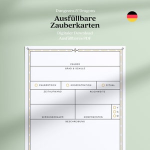 DnD magische kaarten om in te vullen en af te drukken / Duits / PDF / Dungeons & Dragons