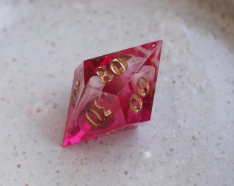 Handmade D100 D% Dice / Red / for Dungeons and Dragons or other role-playing games