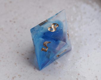 Handmade D8 Dice / Blue / for Dungeons and Dragons or other role-playing games