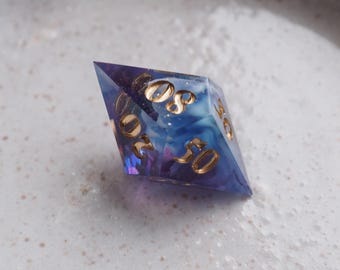 Handmade D100 D% Dice / Blue Purple / for Dungeons and Dragons or other role-playing games