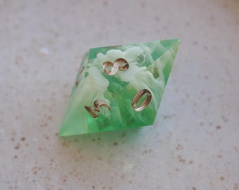 Handmade D10 Dice / Green / for Dungeons and Dragons or other role-playing games