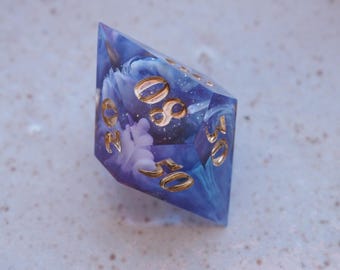Handmade D100 D% Dice / Blue / for Dungeons and Dragons or other role-playing games