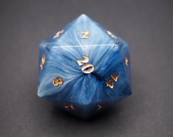 Handmade D20 die / Blue / for Dungeons and Dragons or other role-playing games