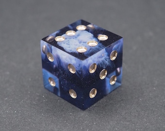 Handmade D6 Dice / Blue White / for Dungeons and Dragons or other role-playing games
