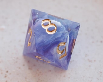 Handmade D8 Dice / Blue Purple / for Dungeons and Dragons or other role-playing games