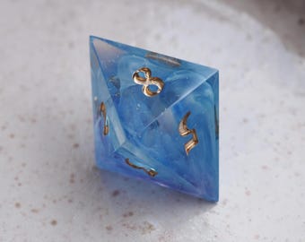 Handmade D8 Dice / Blue / for Dungeons and Dragons or other role-playing games