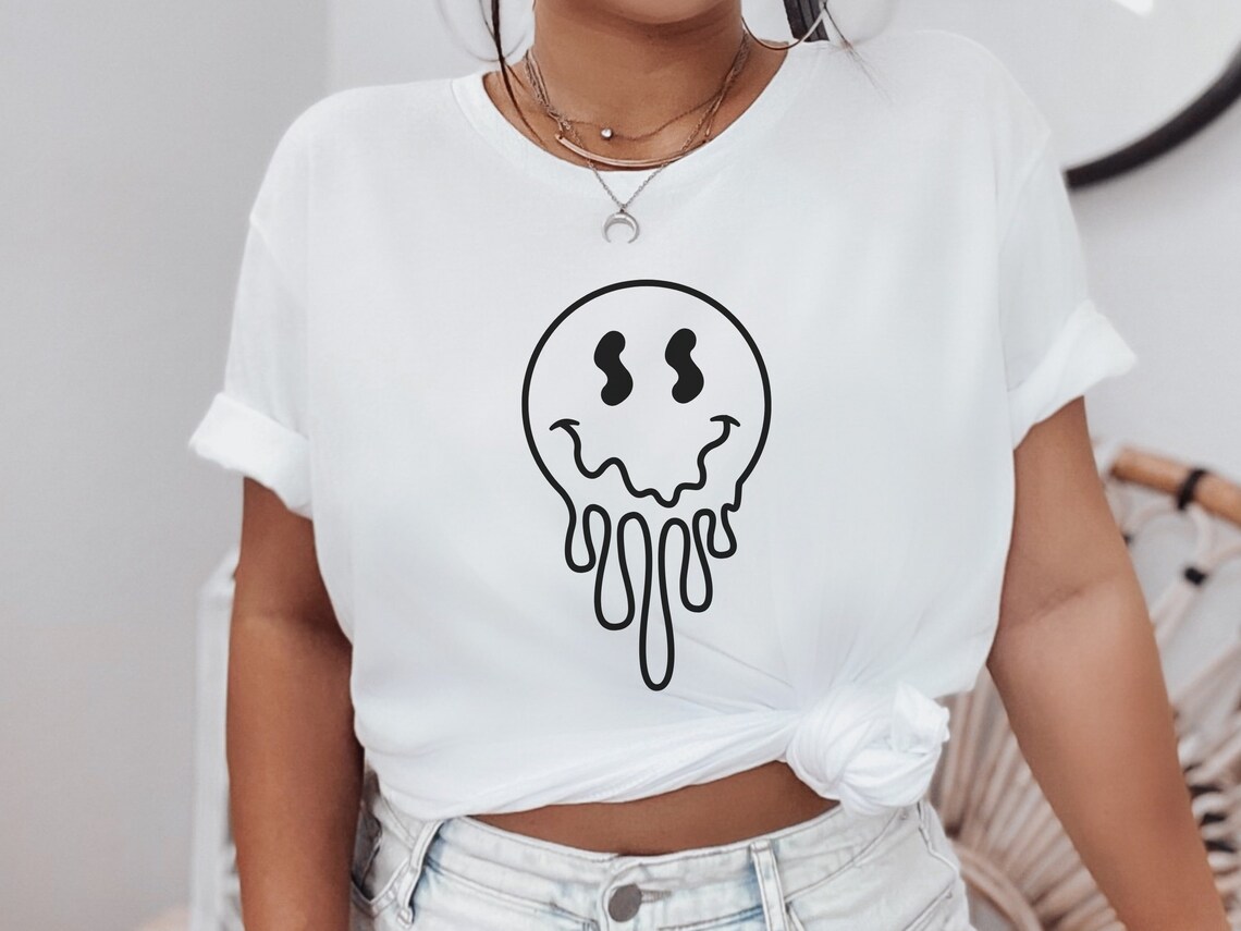 Smiley Face Svg, Smiley Svg, Drippy Smiley Svg, Melting Smiley Svg