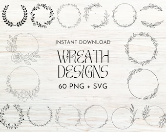Kranz svg bündel, Kreis svg bündel, Blumenkranz svg, Herz Lorbeerkranz svg, Hochzeit Kranz svg, Kranz Monogramm svg Kreis Rahmen