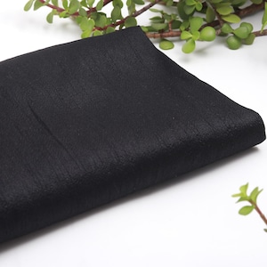 Schwarzer Dupionseide Stoff: Faux Dupioniseide Kleiderstoff, 44 &quot;Breite