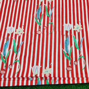 Cotton Fabric, Stripes Floral Print Fabric, Indian Block Print Fabric, Printed Fabric For Dresses, Women Clothing Sewing Fabric By The Yards