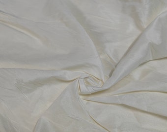 Ivory Dupioni Fabric: Faux Silk Dupioni Gown & Curtain Material
