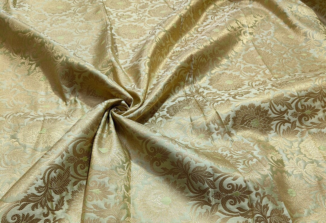 Light Green Brocade Blouse Material main image 1