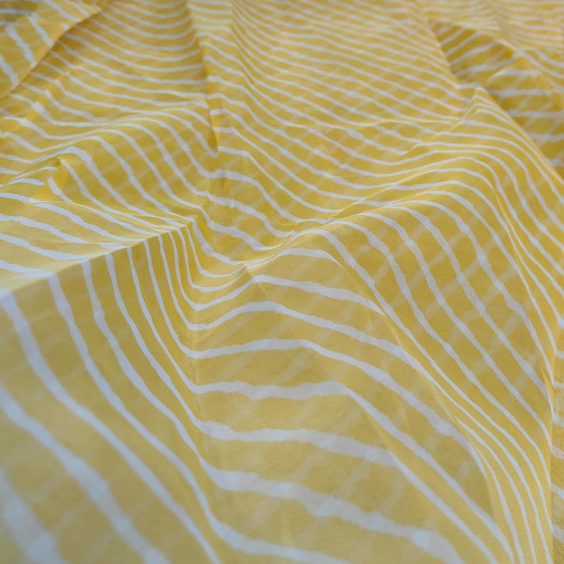 Leheriya Print Organza Fabric: Sheer Polyester, 44" Wide, By The Yard image 1