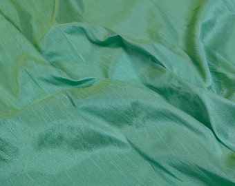 Tela Dupioni verde claro, tela de vestido Dupioni verde para vestidos cortados a medida, tela de seda verde claro Dupioni falso, tela Dupioni cortina