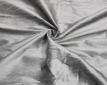 Tela Dupioni plateada: Material para vestidos y cortinas de imitación de seda.