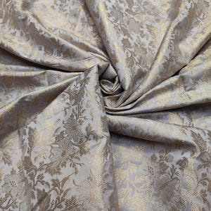Light Purple Floral Brocade Fabric: Indian Silk Blend, Bridal Dresses