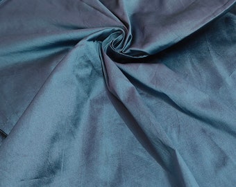 Tissu taffetas bleu-gris pour robes de mariée en taffetas bleu-gris pour robes de mariée, soie taffetas polyester bleu-gris pour robes de mariée