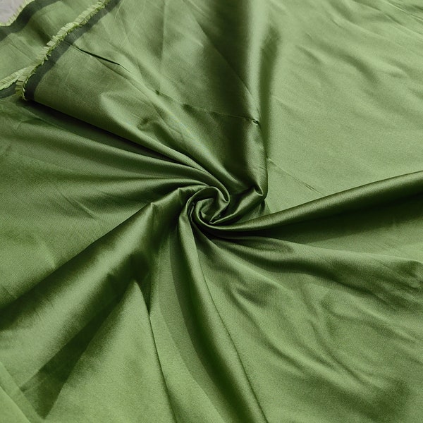 Taffetas vert olive pour robes de chambre en taffetas vert olive pour robes de mariée, soie taffetas polyester vert olive pour robes de mariée