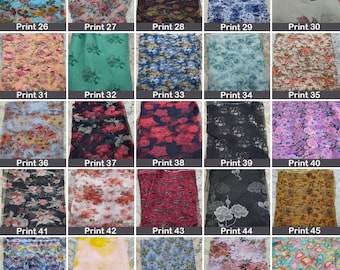Multi-Color and Different Floral Print Organza Fabric: Sheer Organza for Wedding Decoration