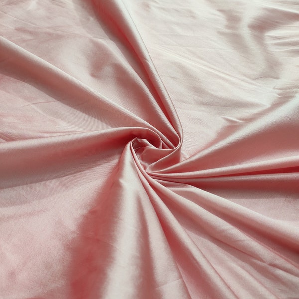 Tissu taffetas rose rose, tissu taffetas rose rose pour robe de mariée pour robes au mètre, tissu taffetas polyester rose rose pour robes de mariée
