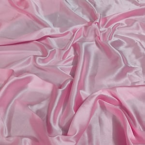 Baby Pink Satin Charmeuse Fabric: Polyester Gown Fabric