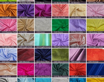 Tela Dupioni de seda cruda de 48 colores, tela de seda Dupioni de telar manual, tela de seda Dupioni sintética, tela de vestido para vestido de novia cortada a medida