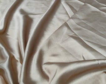 Brown Satin Charmeuse Fabric: Polyester Gown Fabric - 44" Wide