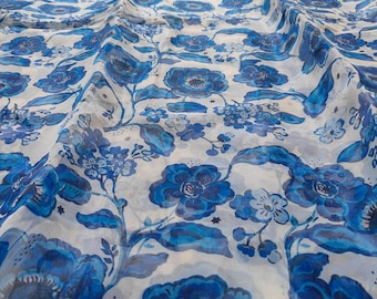 Floral Print Organza Fabric: Sheer Organza for Wedding & Party Decoration