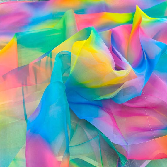 Multicolor Sheer Organza Fabric: Party Wedding Decoration - 44" Wide