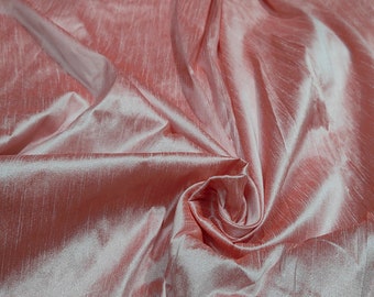 Light Pink Dupioni Fabric, Pink Dupioni Gown Fabric For Dresses By The Yards, Faux Dupioni Pink Silk Fabric, Curtain Dupioni Fabric