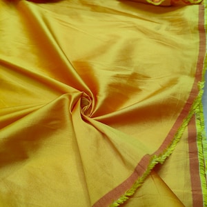 Tela de tafetán de poliéster amarillo oscuro: Material para vestidos de novia