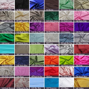 48 Colors Taffeta Fabric, Taffeta Silk Fabric, Taffeta Gown Fabric, Polyester Taffeta Fabric, Bridal Dresses By The Yards