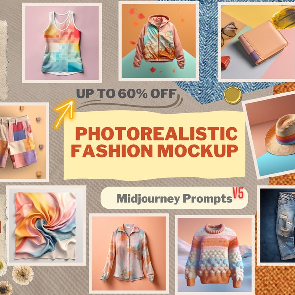 Fashion Item Photorealistic Mockup, Midjourney AI Art Prompt, Customizable and Tested, High Quality, Digital Art, Digital Download