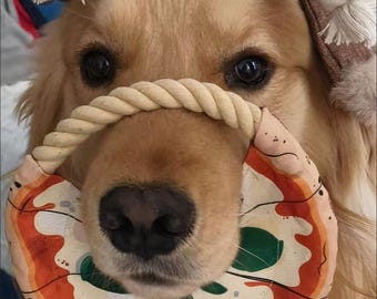 2pcs (One Small + One Large) Handmade Oxford Cloth Dog Frisbee – Eco-Friendly Chew Toy for Small & Large Dogs – Retro Cotton Rope Design